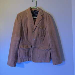 Lands' End Brown Tan Long Sleeve Corduroy Jacket